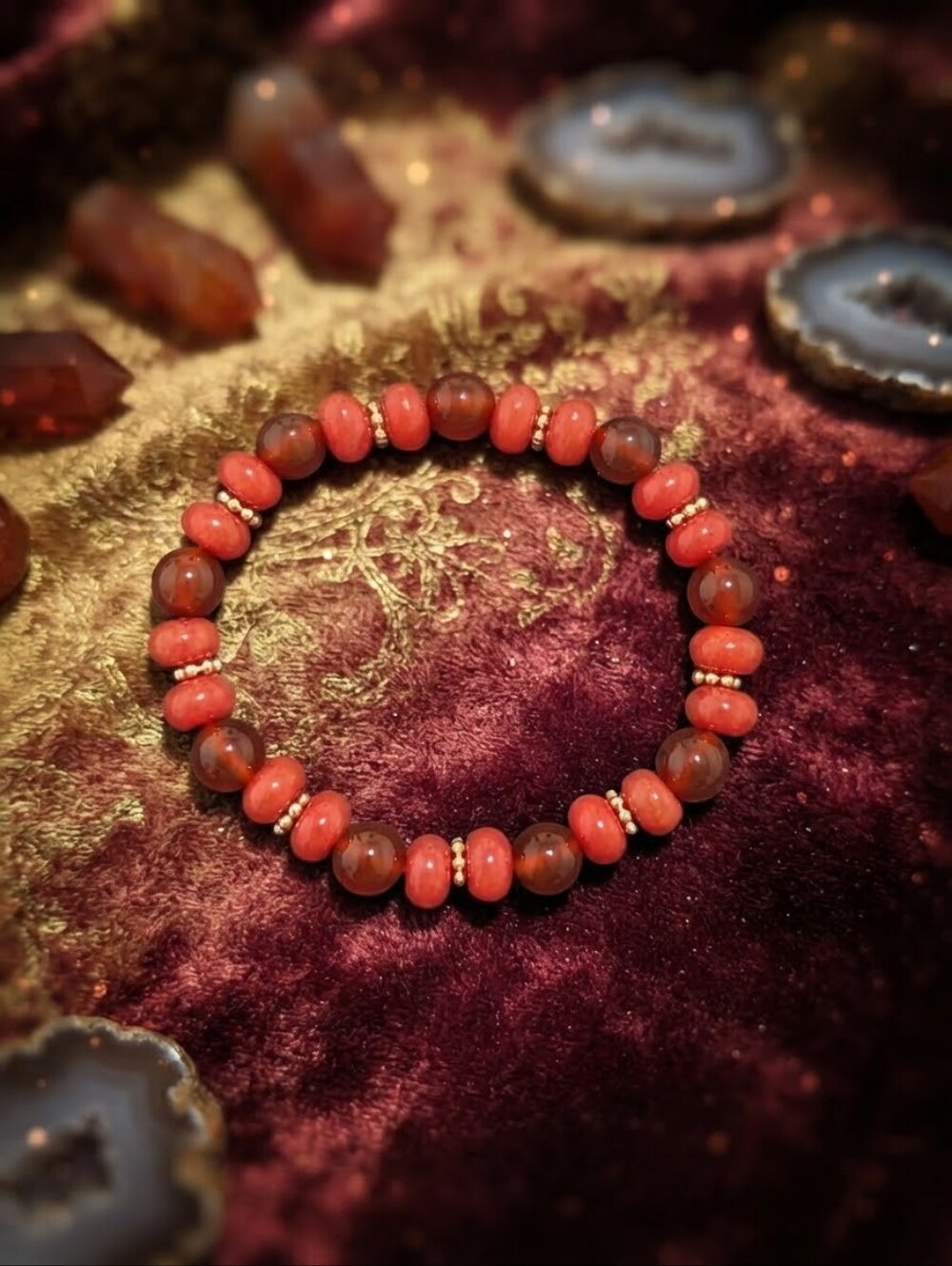Carnelian/Jade Bracelet